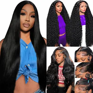 [Combo sale 30"&30"&30"] buy 1 get 3 wig 30 Inch 13x4 Deep wave Hair Lace Front Wigs +13x4 30 Inch Body wave Honey blonde Human+ 13x4 30 lnch Straight Honey blonde Hair Pre Plucked HD Transparent Lace Frontal Human Hair Wigs 180% Density for black women