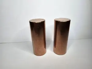 1 pair of 1.875 Inch Solid Copper Cylinder Harmonizers - High Polish Finish