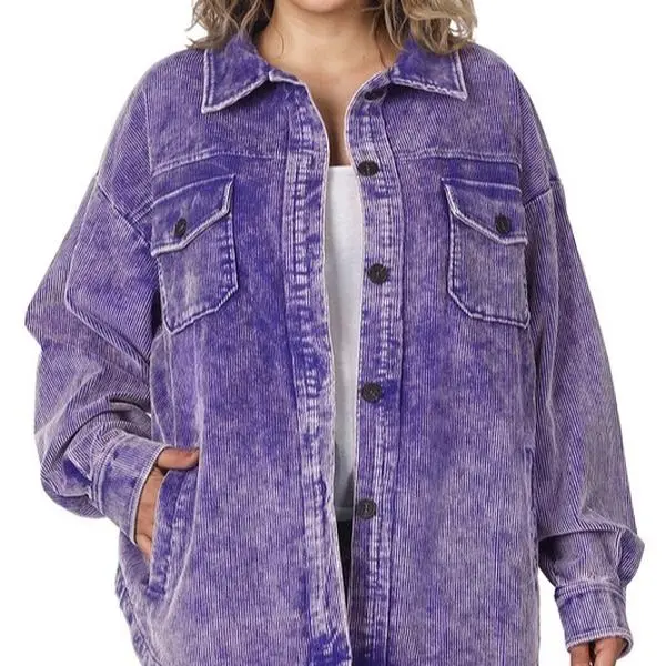 Plus Premium Vintage Oversized Corduroy Shacket