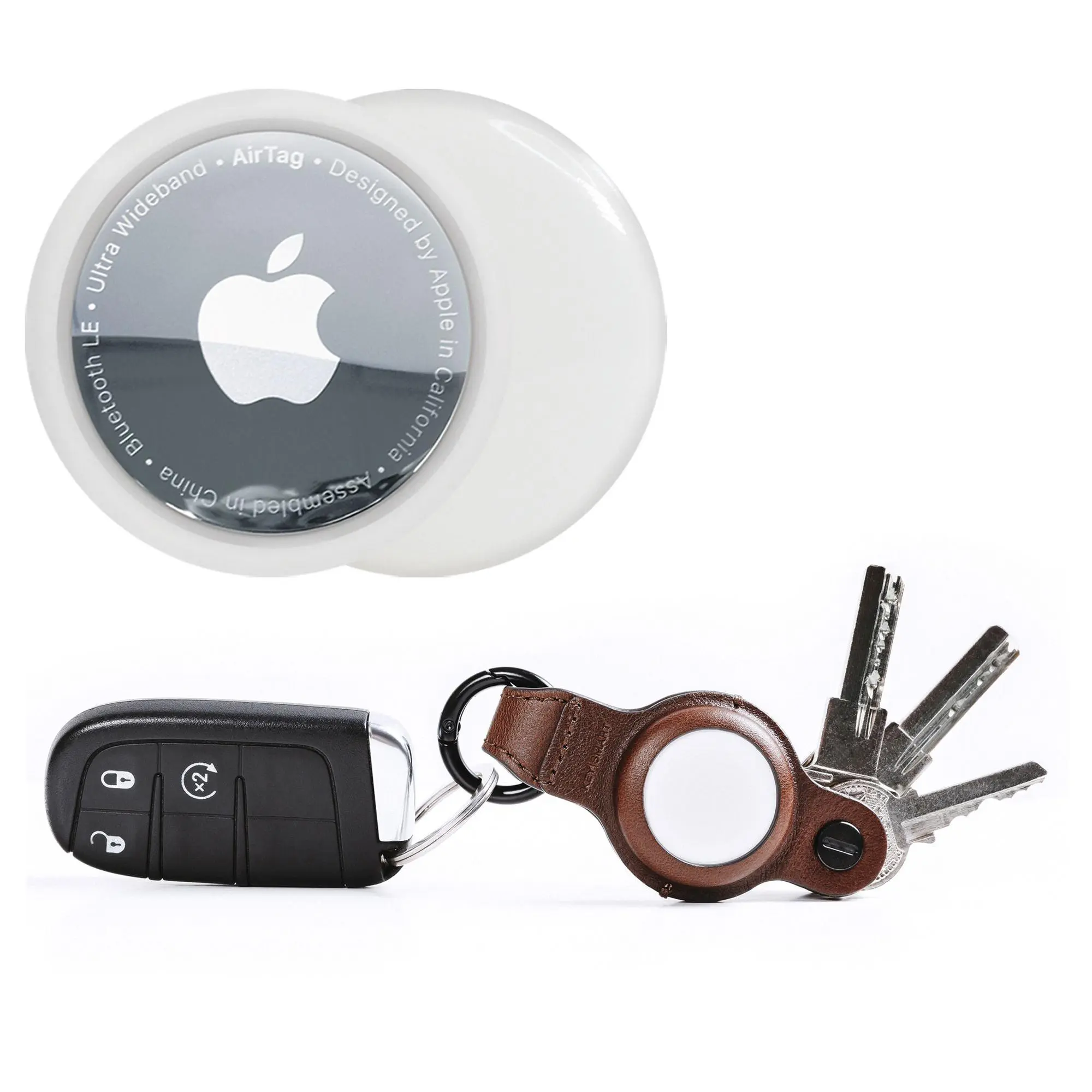 Curv Group Apple AirTag w/ KeySmart Air Flex Leather Holder Curv Group Apple AirTag w/ KeySmart Air Flex Leather Holder