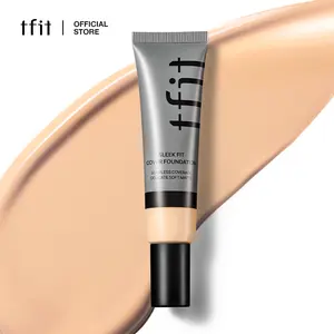 [TFIT OFFICIAL] Sleek Fit Cover Foundation 30g / 1.05 oz, Korean Makeup, Cover Foundation, 62% Skincare Ingredients, Full Coverage, Soft Matte Finish, Waterproof, Sweat-Proof, Long-Lasting, Lightweight, Non-Cakey, 30 Shades