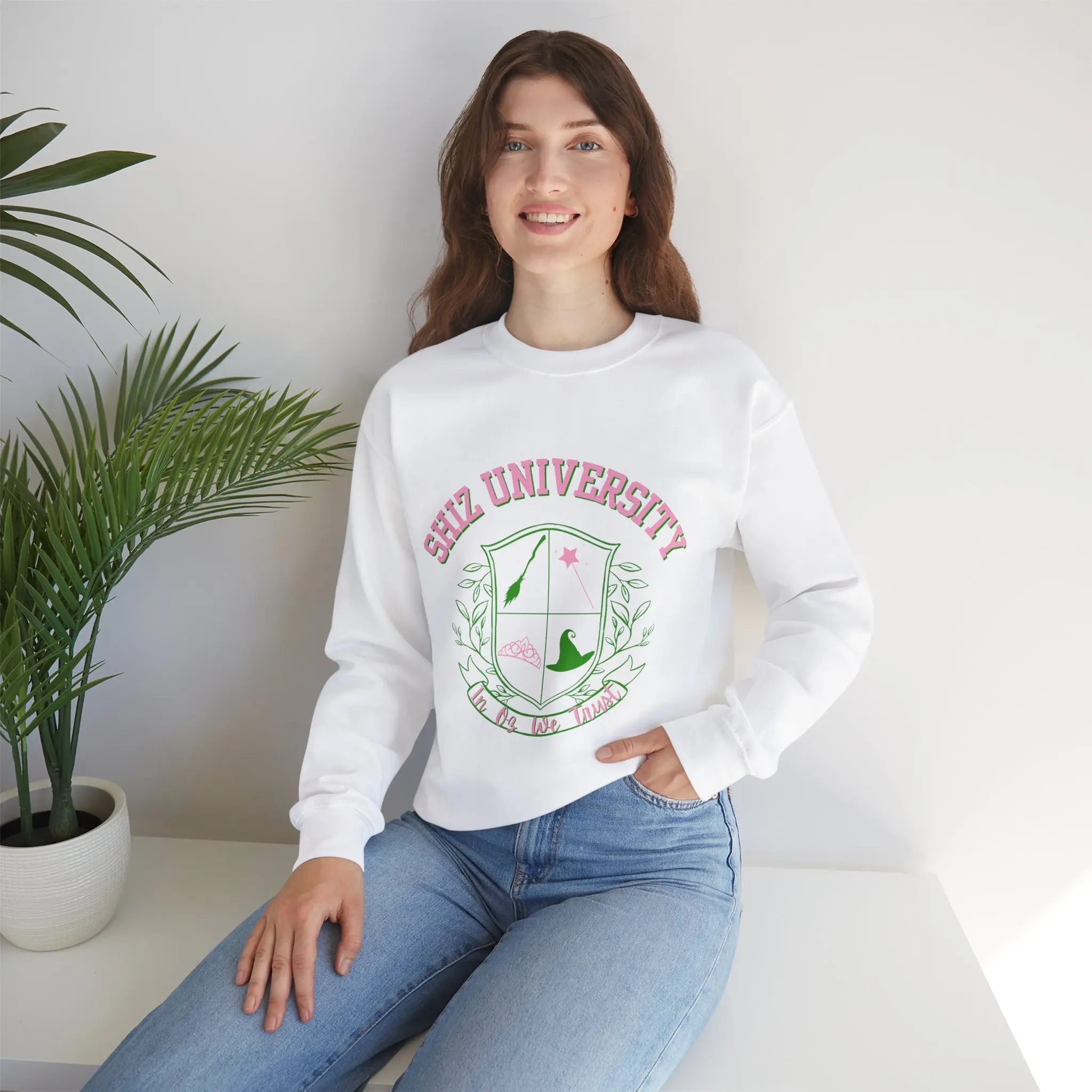 Shiz University Wicked Unisex Crewneck Sweatshirt, Wicked Gifts, Shiz Logo, Elphaba, Glinda, Wicked Sweatshirt, Shiz University Sweatshirt