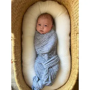 BAMBOO BLANKET - Blue Mud Cloth, Soft Bamboo Swaddle Blanket