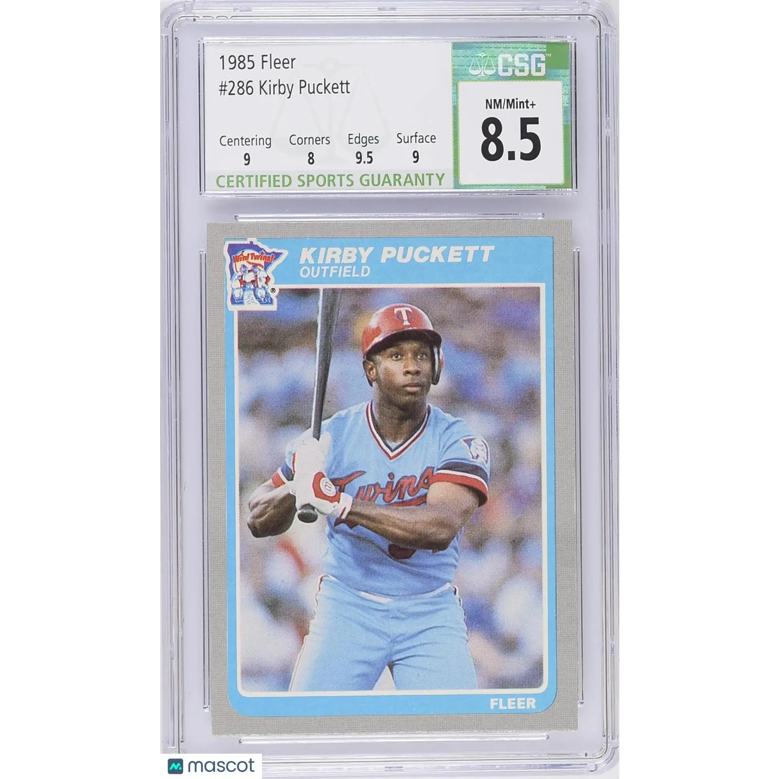 Kirby Puckett CGC 1985 Fleer #286 Baseball 8.5