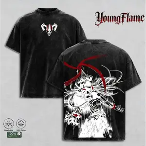 Retro Oversized Heavyweight Pure Cotton Anime/Manga Hoodies & T-Shirts — Double-Sided Print Vintage Unisex Streetwear Tops (Bleach: Bankai Edition) — Japanese Anime Merchandise for Men graphic tee clothing