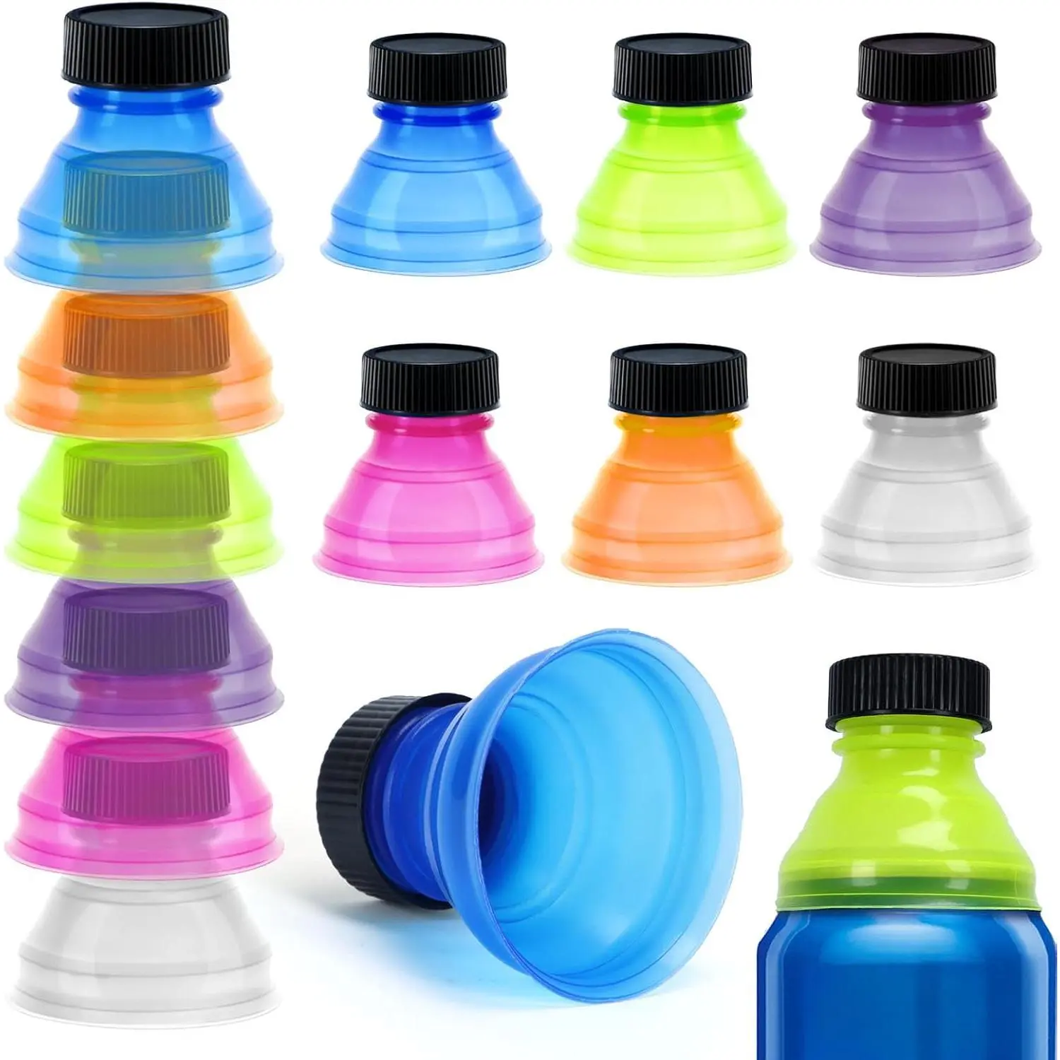 12 Pack Can Covers, Pop Can Bottle Tops Lids for Soda Carbonated Drink  Energy Drinks Juice Seltzer,Picnic Beach Gathering Party Accessories