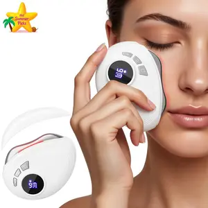 SHMHE Electric Gua Sha Massager, Face Sculpting Tool with 9-Level Heat & Vibration, Anti-Aging, Neck & Face Lift, Wrinkle and Puffiness Reduction led guasha 400mAh