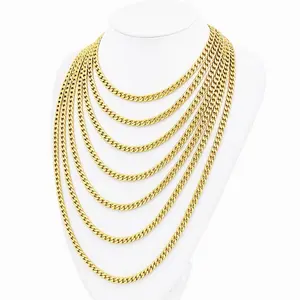 18k Gold Plated 6mm Curb Link Chain for Men and women buy one get one free