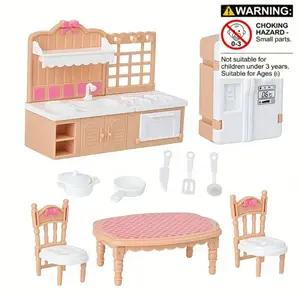 Mini Role-Playing Educational Toy, Simulation Kitchen Bathroom Living Room Bedroom, Playset, Fun Learning Toy, Pretend Play Set, Play Kitchen Accessories