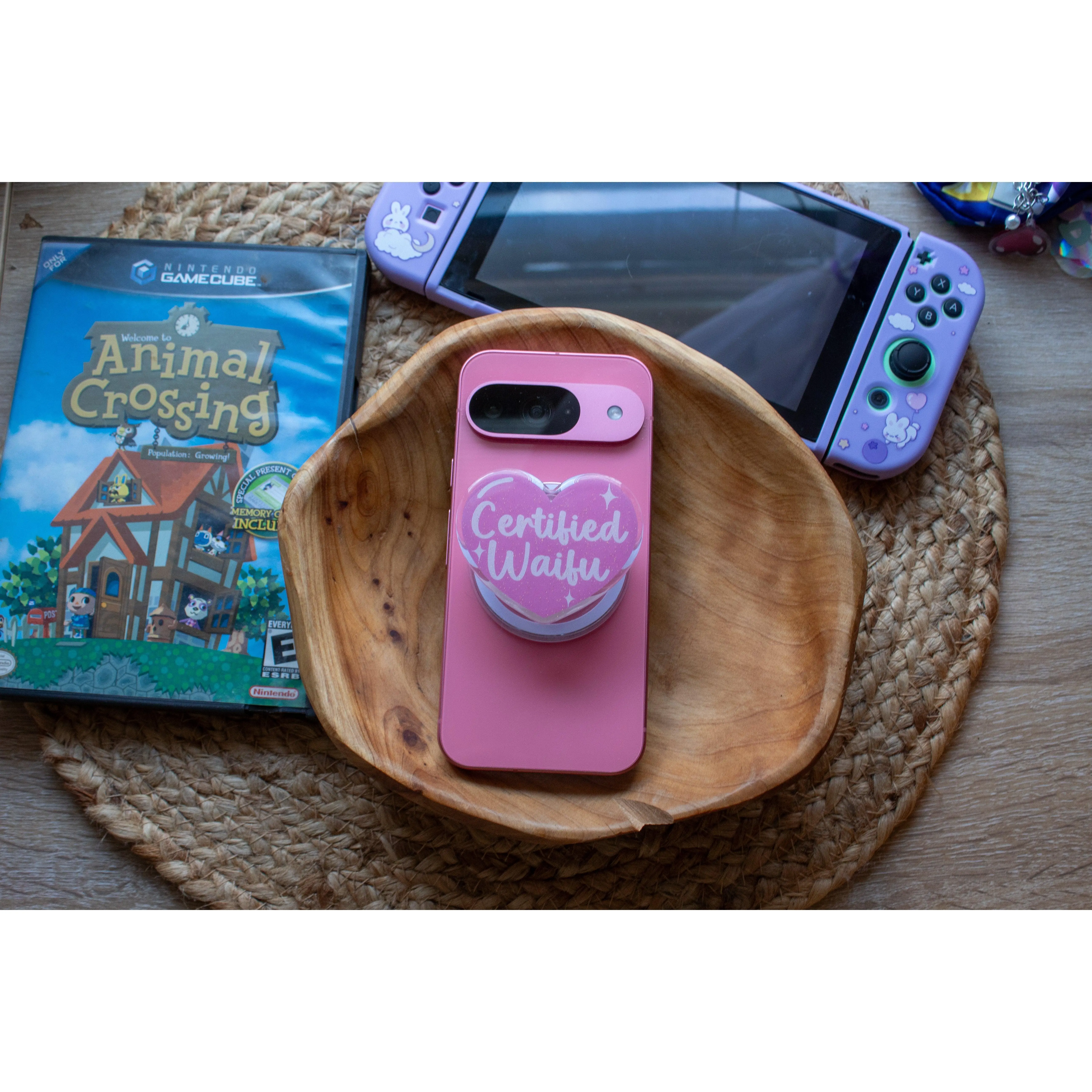 Certified Waifu Phone Grip and Magsafe Converter Base | Glitter Epoxy Front | 2.5" x 2"