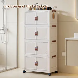 Multi-Layer Plastic Storage Cabinet Organizer, 36cm*25cm/46cm*28cm, Adjustable 2-6 Layers, Organization, Space-Saving, Durable, Modern, Ideal for Clothes and Kids' Items