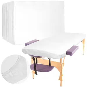 50 Pcs Massage Table Sheets 39 x 87 Inch Disposable Fitted Bed Sheets Thickened Spa Bed Covers Soft Non Woven Massage Table Cover for Spa Salon Body Facial Beauty White