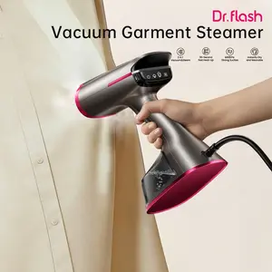 Dr.Flash Suction Garment Steamer, 270ml Big Capacity, 1400W Handheld Clothes Steamer, Vacuum Steamer ＆ Iron 2 In 1, Portable Travel Iron for Clothes, Fabrics, Large Ceramic Heat Panel