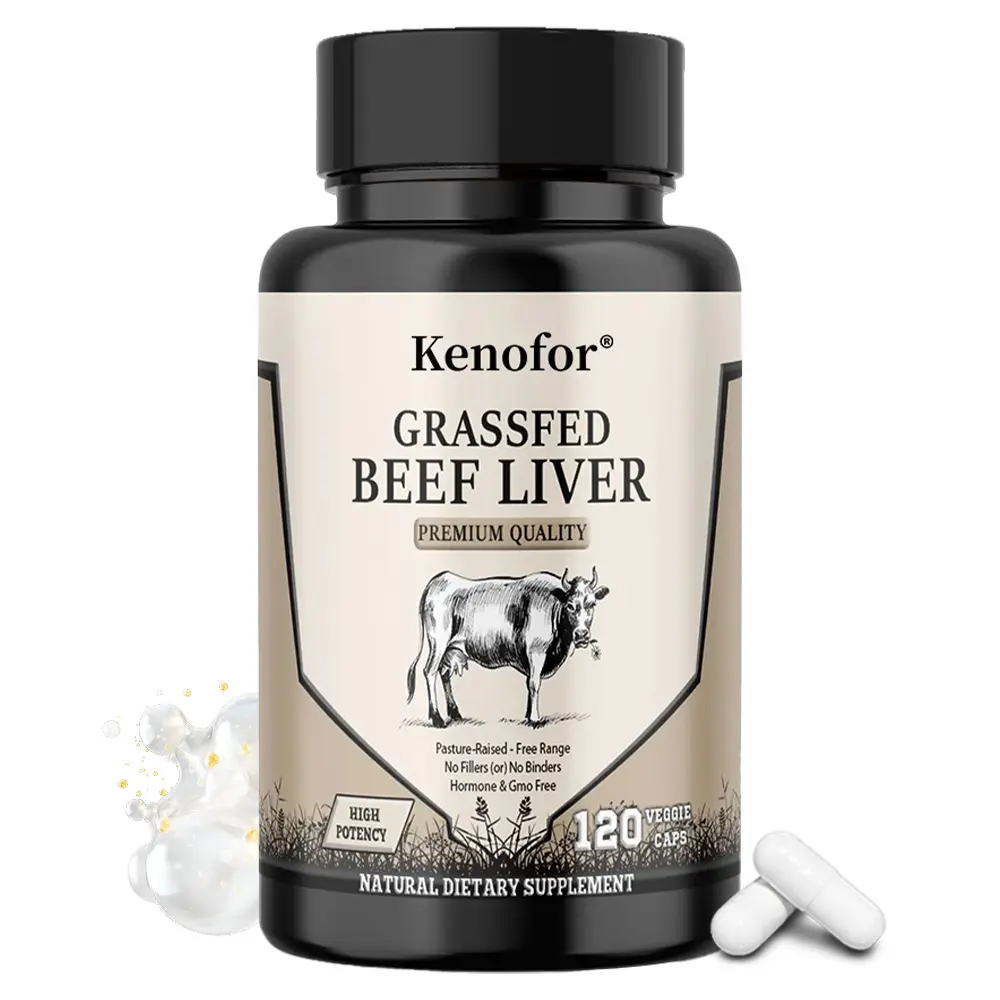 Kenofor Beef Liver Health Supplement, Supports Bone Health & Immune Function, 120 Capsules