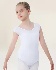 Girls Sweetheart Mesh Inserted Cotton Tank Leotard