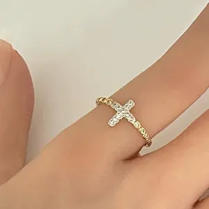 18k Gold Plated Cross Ring