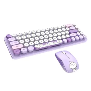 Mofii Rabbit Keyboard Mouse Set Wireless Connection Cute Style Portable Desktop/laptop Universal Us Qwerty No Batteries Included Wireless Ergonomic Keyboard Set with Keyboard