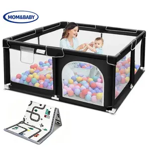 Safe & Spacious Baby Playpen, Breathable Mesh Play Yard for Babies & Toddlers, Non-Slip Activity Center, Perfect for Gifting & New Parents base anti-slip foldable Indoor-Outdoor Large space mat kid