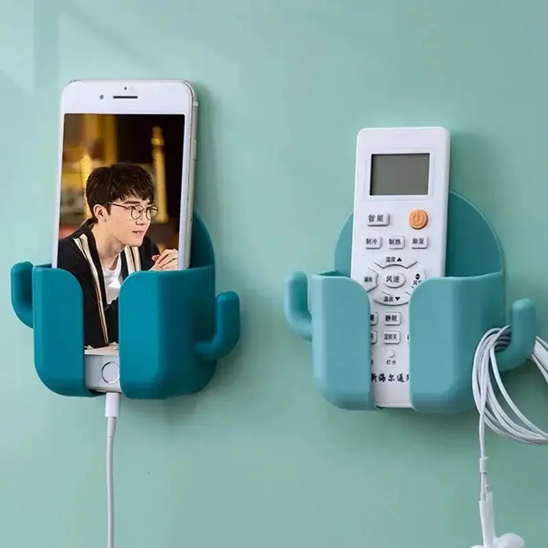 Phone Holder Organizer Box with Remote Control Storage and Charging Function