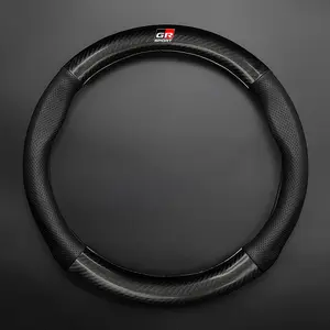 Carbon Fiber Leather Interior Steering Wheel Cover for Toyota Gr Sport Camry Rav4 Corolla 86 Reiz Wish Chr Celica Vitz Highlander Yaris Avalon