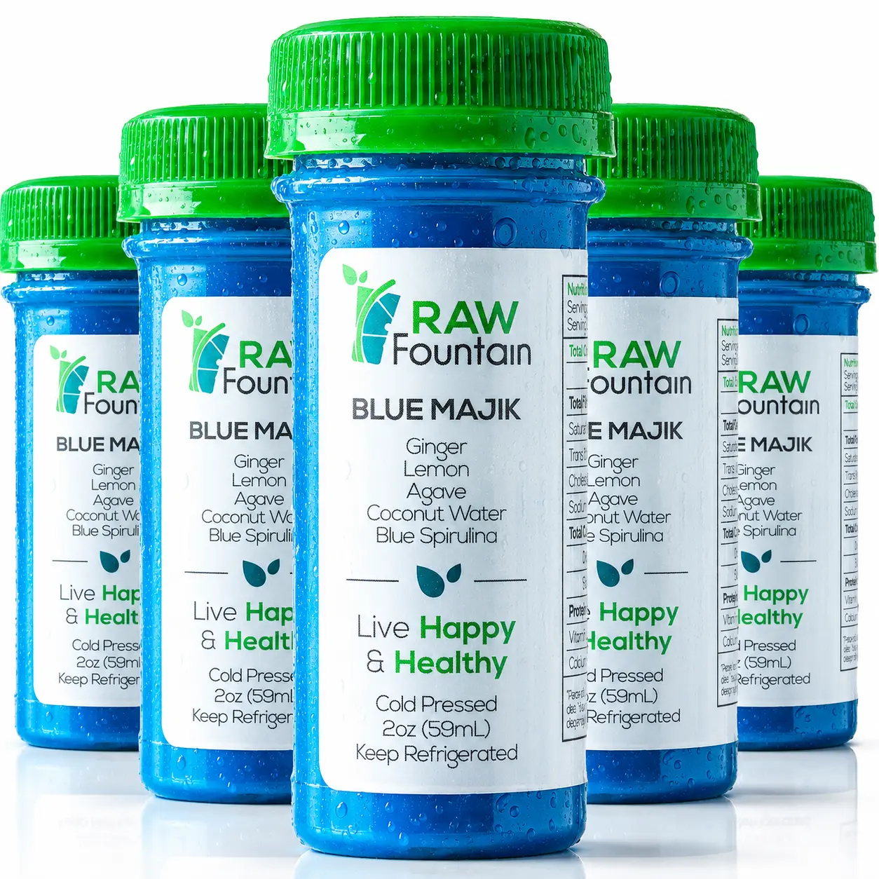 20 Blue Majik Immunity Shots w/Blue Spirulina, Agave, Lemon, Ginger 2fl Oz, Packed w/Vitamin C, Raw, Cold Pressed, Unpasteurized, Boosts Immunity, All Natural
