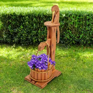 212 MAIN Small Pump Planter (MM132), Natural Cedar Wood Outdoor Garden Pot for Home Improvement Projects, Weatherproof