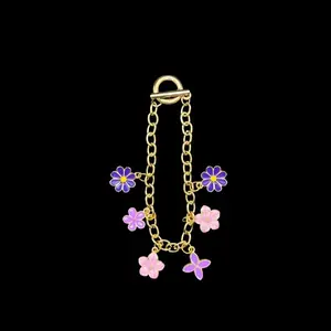 Purple Flower Charm Bracelet