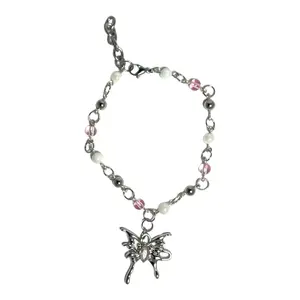 Butterfly Dreamz Anklet 9-10" Stainless Steel Beaded Anklet for Women Fever Dreamz