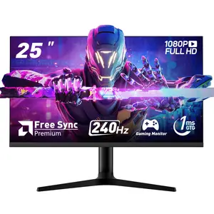 REHISK 25" Gaming Monitor, 240Hz, FHD 1080P, 1ms, VA Panel, HDR10, 92% sRGB, Frameless Design, HDMI2.0 & DP1.2, VESA Mountable