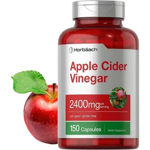 2400mg Apple Cider Vinegar Per Serving | 150 Capsules | Premium Natural ACV Supplement for Daily Digestive Support Edible Vitamin Fitness Dietary