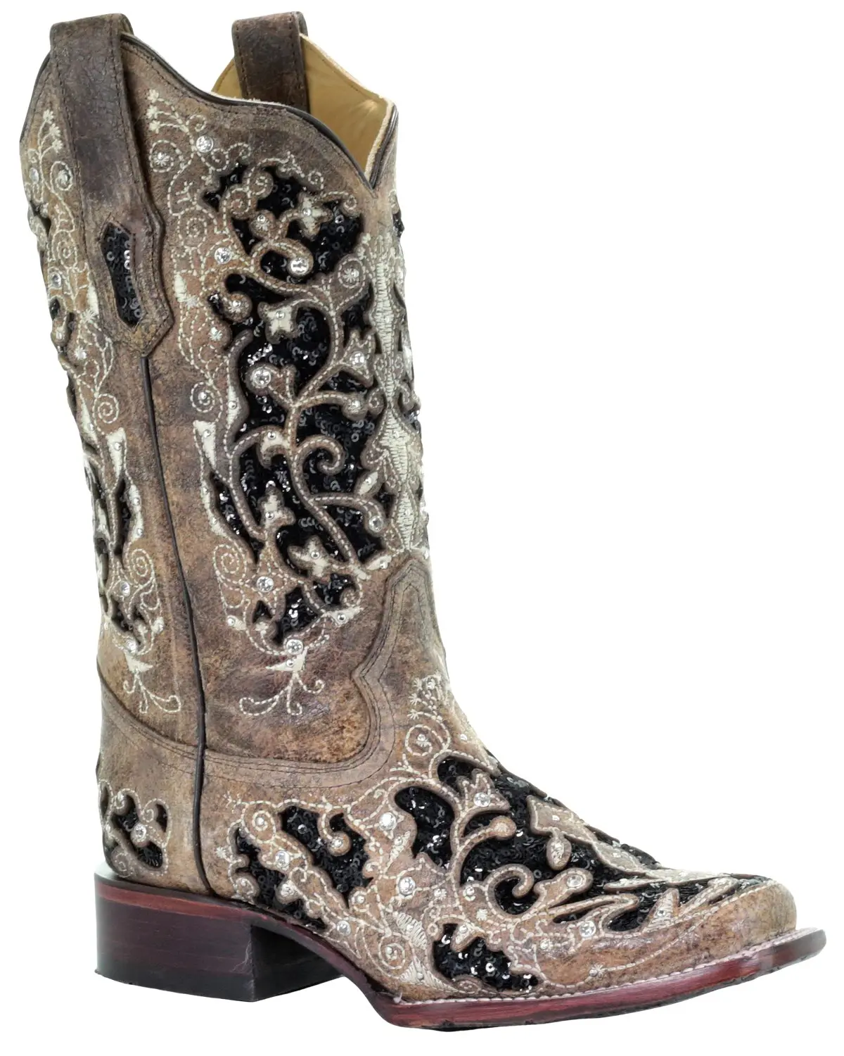 Corral Women's Women'S Sequin Inlay Western Boot Square Toe - A3648