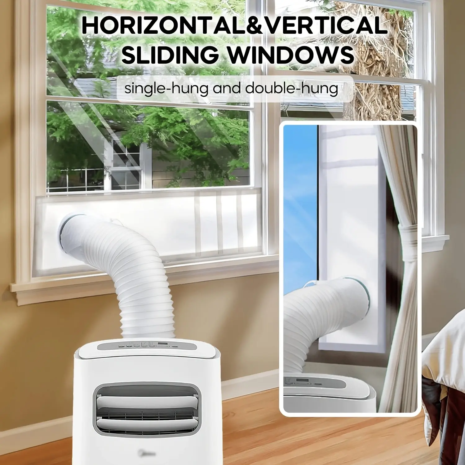 Portable Ac Window Seal, Casement Window Vent Kit for Portable Air Conditioner and Dryer, Easy to Install, Convenience for Crank Out Skylights Awning Window Fit