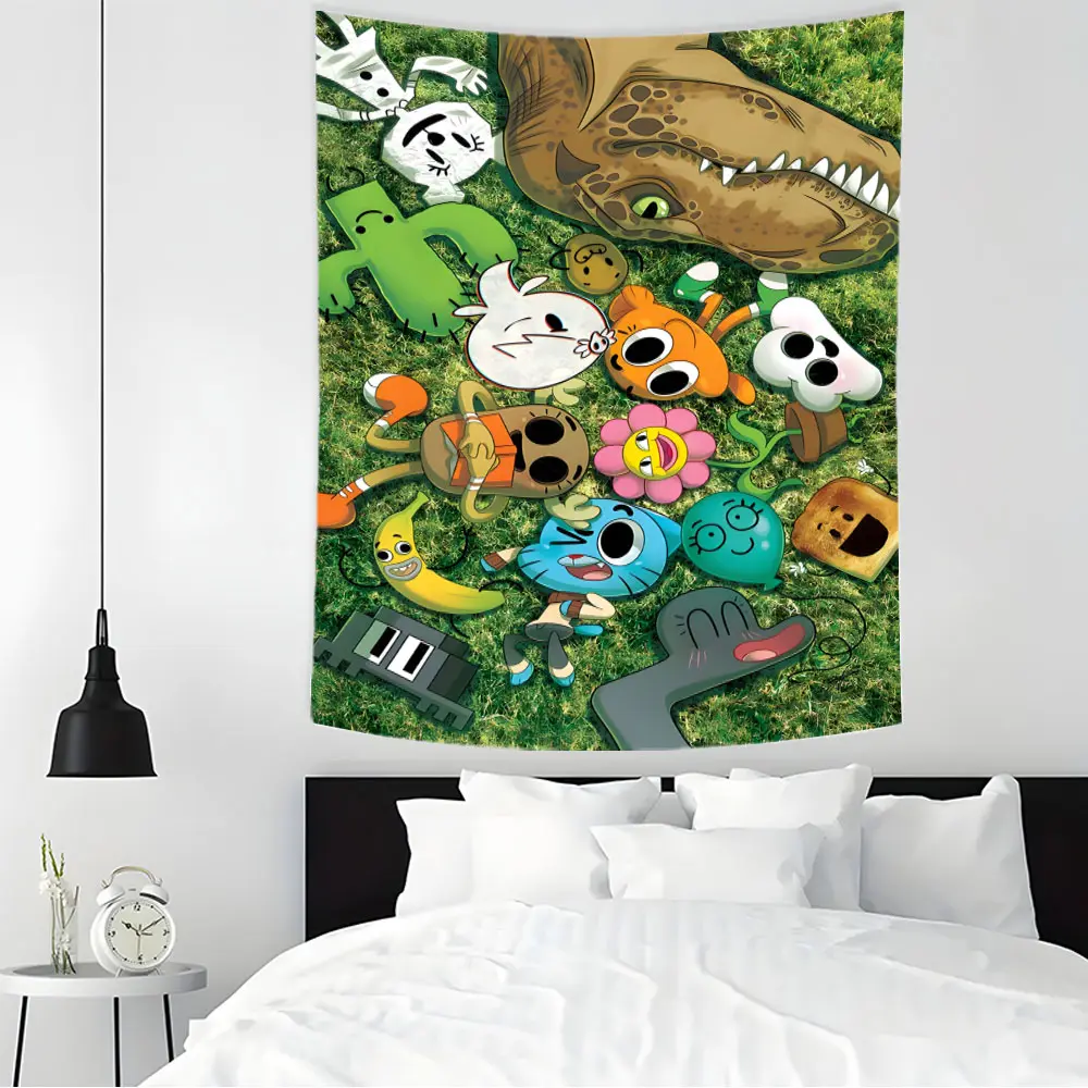 "Adventure Time"Theme  Design Large Tapestry Wall Hanging, Multiple Sizes Polyester Fabric for Wall Decoration, Easy to Clean and Maintain. Soft and Durable Material, Suitable for Living rooms, Bedrooms, Homes and Parties.