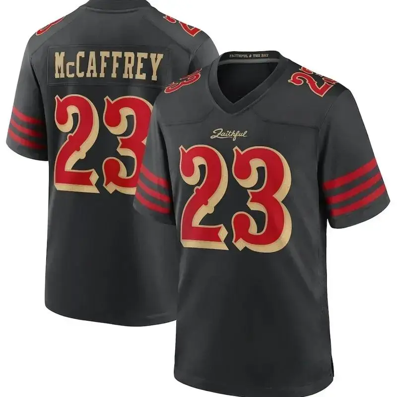 McCaffrey #23 Black Football Jersey for Men & Women, Breathable Mesh Sports Shirt, Game Day Fan Apparel, Athletic Football Gift Collection
