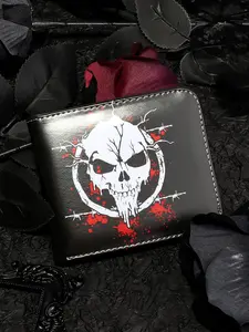 Men's Skull Head Wallet Card Holder, Short Style Large Capacity Money Bag, Trendy 2026 New Arrival, Perfect for Men