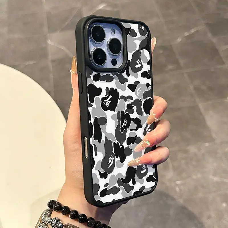 Magnetic TPU Smartphone Casing - Chic MagSafe-Ready Monochrome Camo Cover, Anti-Slip Grip, Ultra-Thin Fit, Shockproof Protection for iPhone 11/12/13/14/15/16/17 Pro Max Daily-Use Mobile Phone Accessory,summerwins