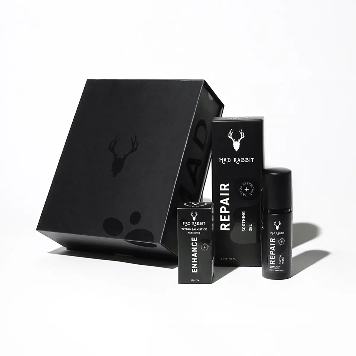 Mad Rabbit Tattoo Aftercare Kit for New Tattoos | Tattoo Cleanser Wash, Soothing Gel, Tattoo Balm Stick | Heal, Moisturize, Protect Ink