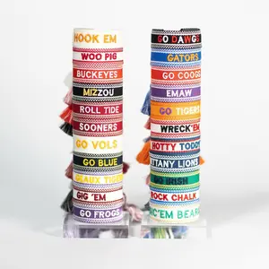 College Embroidered Tassel Bracelet