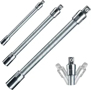Universal Multi-Socket Wrench Tool with 3 Bendable Shafts, Extension & Connecting Rod – Perfect for Home, Car & Office Repairs