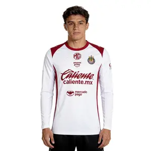 2526 Chivas Guadalajara Away Jersey Mexico Red and White Stripe Long Sleeve Soccer Jersey LIGAMX