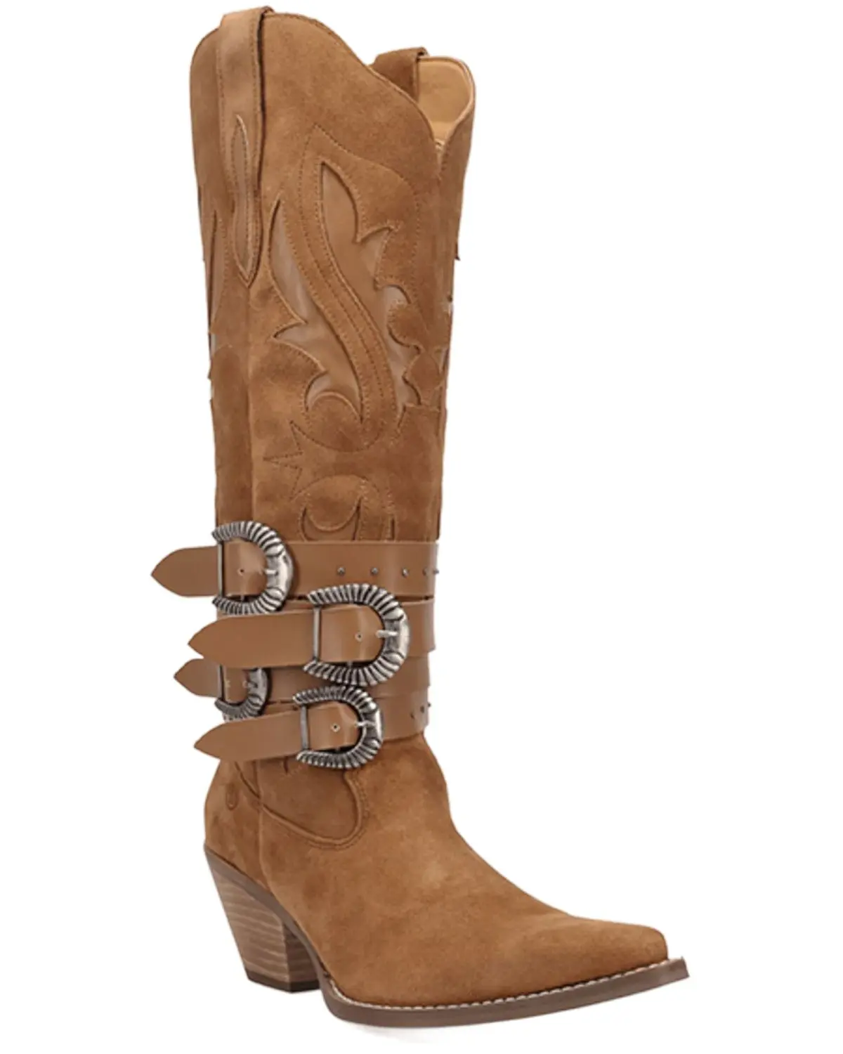 Dingo Women's Women'S Buck Wild Suede Tall Western Boot Round Toe - Di2380-Brown