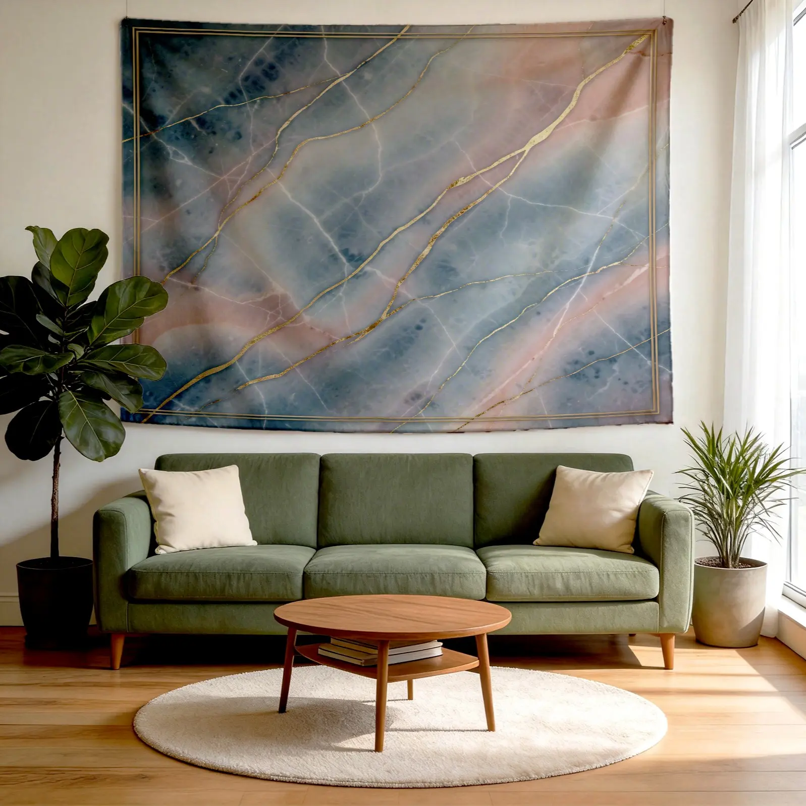 Luxury Gold Foil Marble Pattern Tapestry, Modern Minimalist Abstract Art Wall Hanging, Perfect for Bedroom & Dorm Decor, Ideal Gift Choice for Holidays