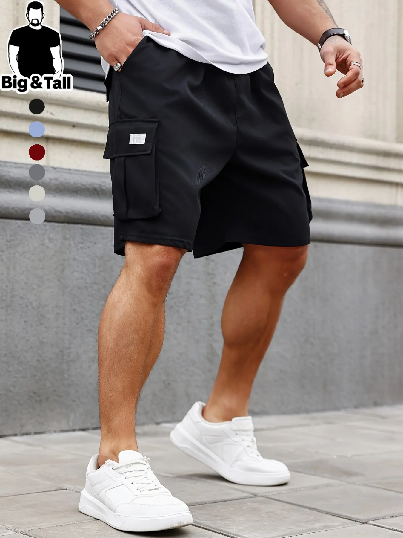 Men's Corduroy Shorts with Elastic Drawstring Waist, Comfortable and Durable Casual Work Pants, Perfect for Outdoor Activities and Weekend Wear, Casual Streetwear Shorts, Essential Shorts, Drawstring Waistband Shorts
