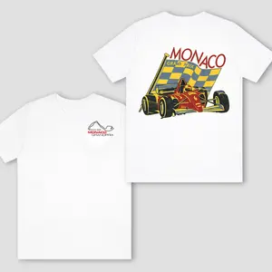 [New] Monaco Grand Prix 2026 TShirt, Vintage Racing Car with Checkered Flag Retro Graphic, Soft Cotton Fabric, Unisex Fit for Racing Fans, Perfect Gift for Motorsport Lovers