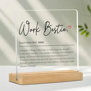 Work Bestie Acrylic Desktop Ornament, Funny Work Bestie Gift, Office Desktop Decoration, Desk Organizer for Home Office, Novelty Desk Decor