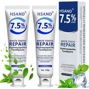 Set 2-Pack Hydroxyapatite Toothpastes for Enamel Protection and Tooth Strengthening, Fluoride-Free Cooling Mint, Promotes Fresh Breath, Daily Use for Oral Health