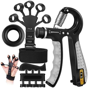 4 PCS Adjustable Hand Gripper Wrist Forearm Trainer Kit - Hand Strengthening Devices, Finger Exerciser, Workout Ring for Muscle Building, Injury Recovery
