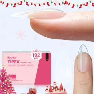 Beetles Tipex Instant Apex Nail Extension Tips Kit Almond/Oval Shape Thick Acrylic Nail Flat Nails Manicure Gel press ons Nail Art DIY Nails Art # Easter'sGift