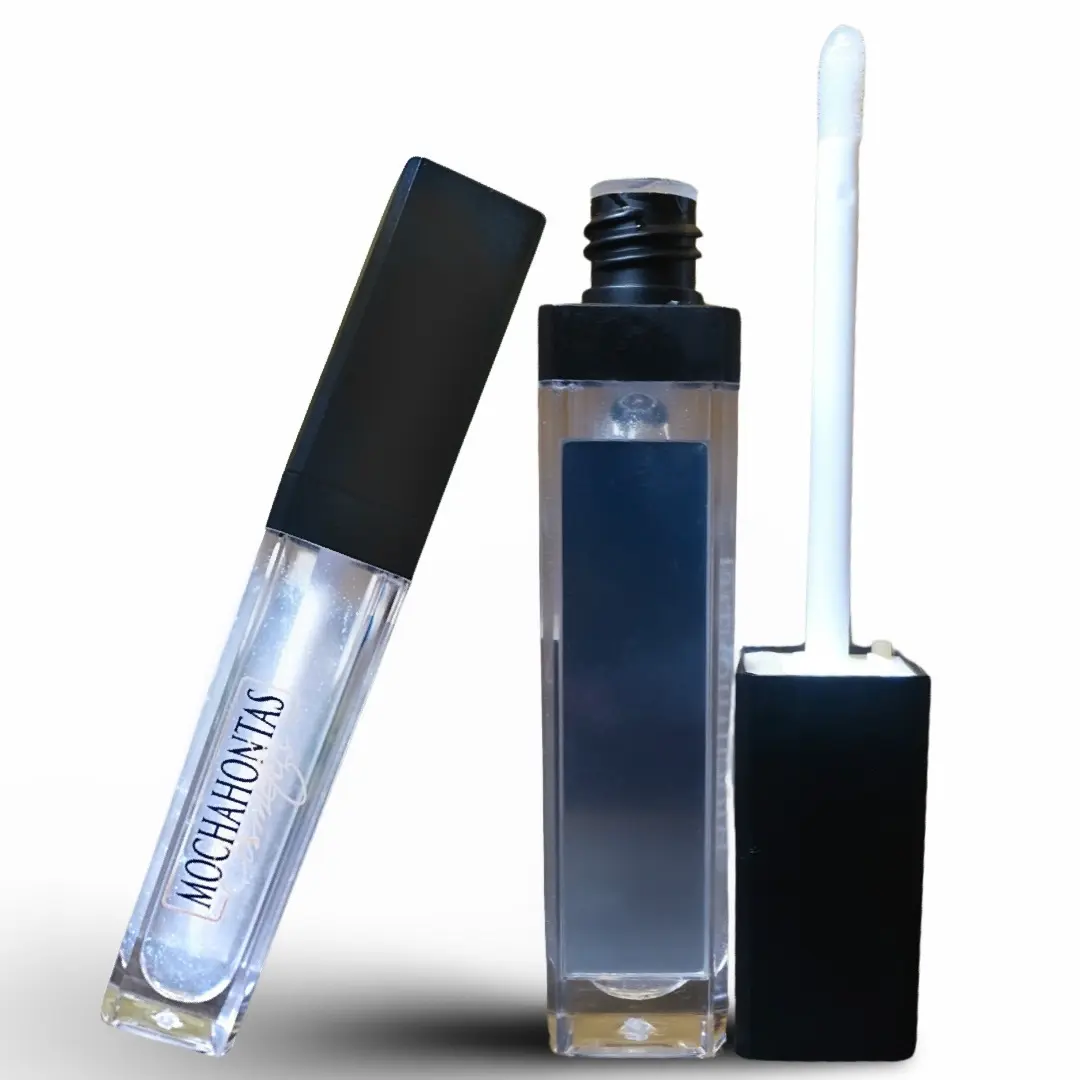 Clear Shimmer Lip Gloss Built in Mirror and Light