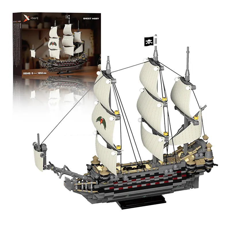 2026 New “Ghost Mary” Ship Model Kit (1,055 Pieces) — Caribbean Adventure Theme Toy, Unisex Father’s Day Christmas Gift, Festive Educational Building Blocks, Ship Model Kit, Handmade DIY Assembly Model, Creative Building Block Ornament